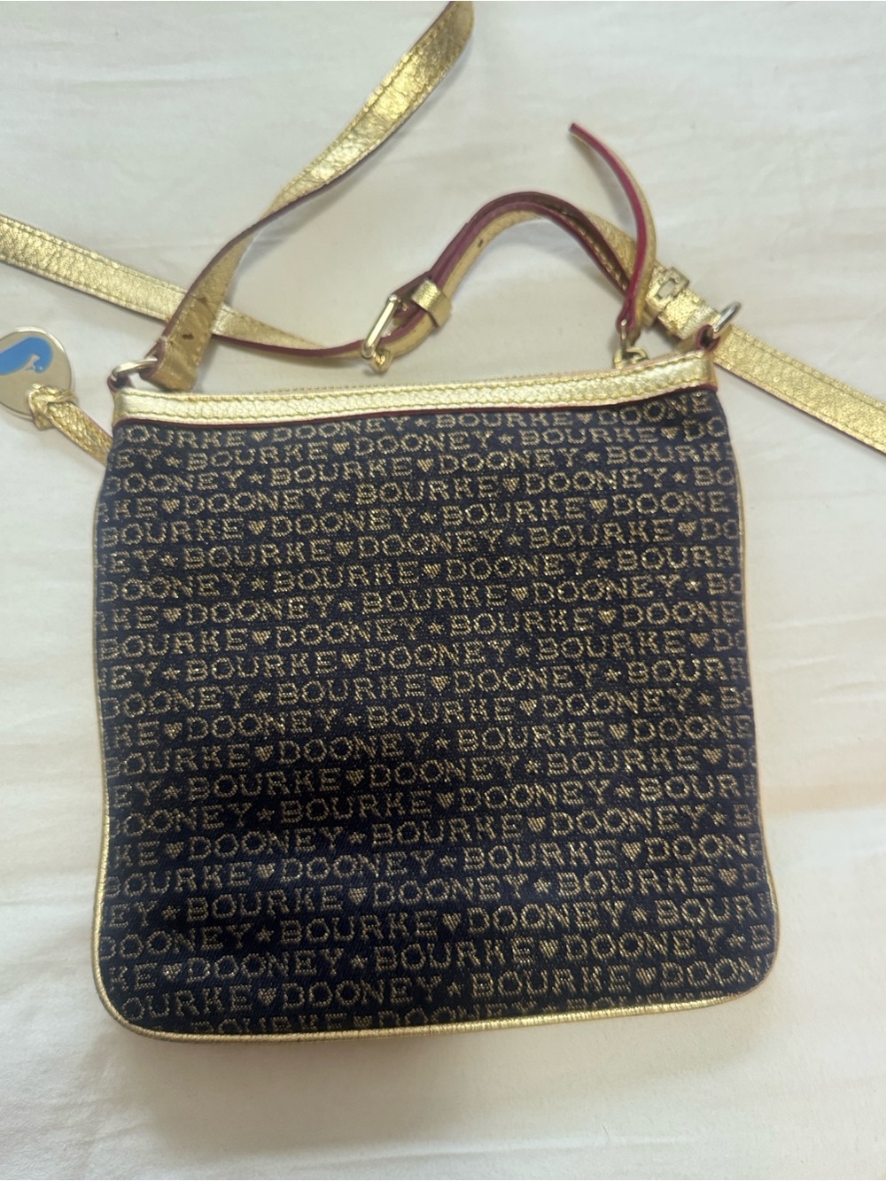 Dooney & Bourke Black with Gold Trim Logo Crossbody Bag - Picture 4 of 6